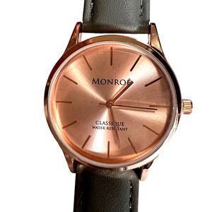 Monroé Women's Watches SOLÉROSE - CHARCOAL LEATHER -Water Resistant‎ - 9 in
